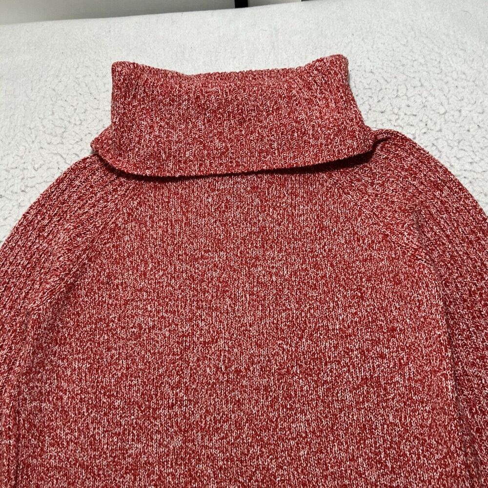 Nine West Women's Small Marled Red Turtle Neck Sweater Knit Pullover Top - Picture 7 of 12